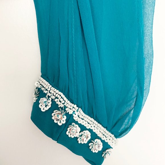 French Connection Green Bex In Teal Cocktail Dress - Picture 3 of 4